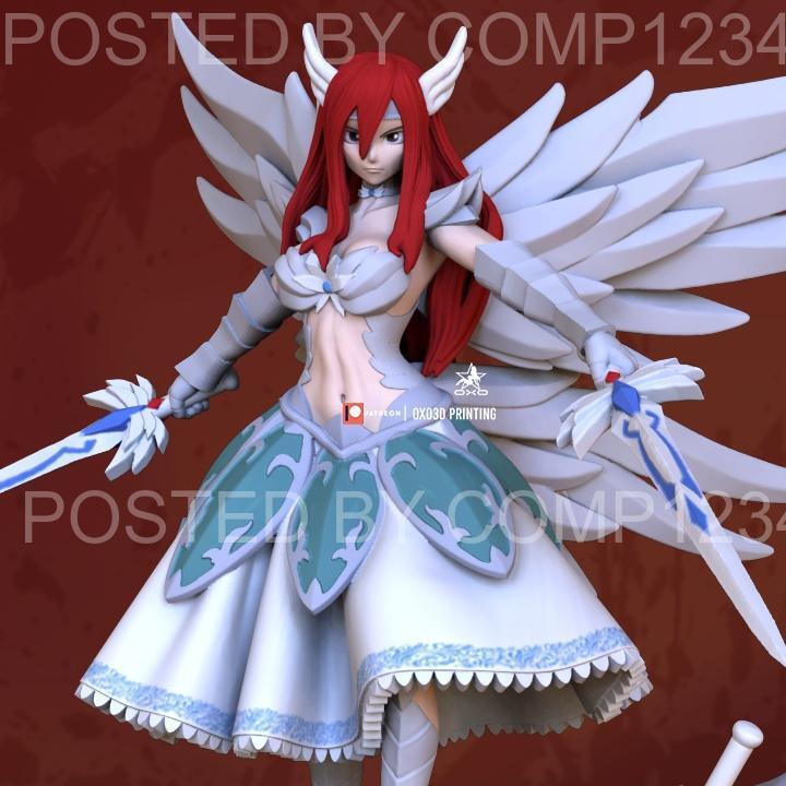 OXO3D - 魔导士公会妖精的尾巴 - 艾尔莎· Scarlet 3D打印模型|OXO3D – Fairy Tail – Erza Scarlet – 3D Print Model STL