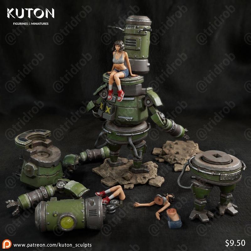 KUTON机械少女3D打印模型|KUTON – Mech Girl – 3D Print Model STL