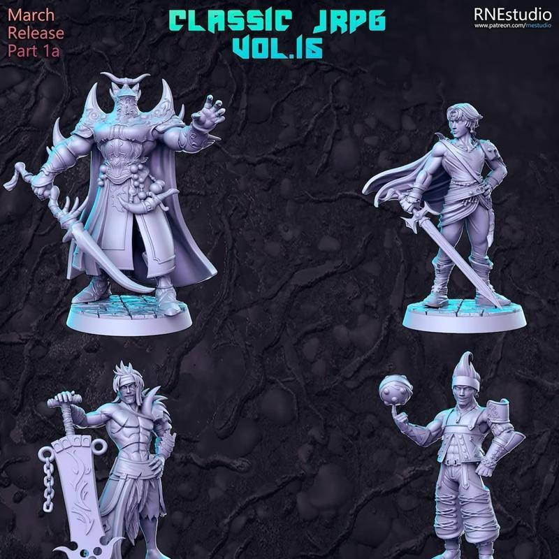 RNE Studio 3D打印模型集：经典JRPG第15作角色精选|RNE Studio – Classic JRPG Vol.15 – 3D Print Model STL