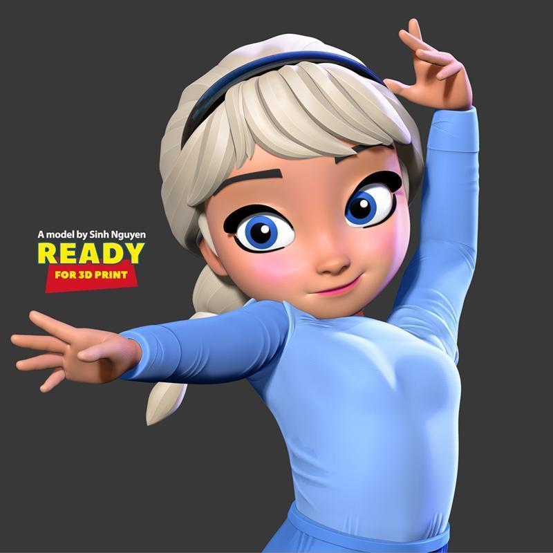 年轻冰雪女王——3D打印模型|Young Elsa – 3D Print Model STL
