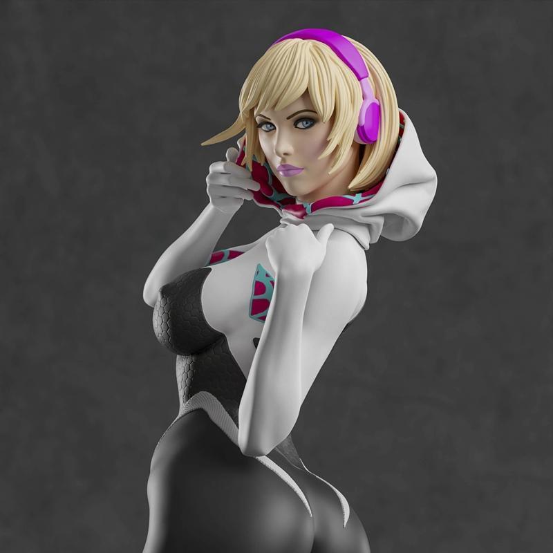 Abe3D - 蜘蛛女侠 - 3D打印模型|Abe3D – Spider Gwen – 3D Print Model STL