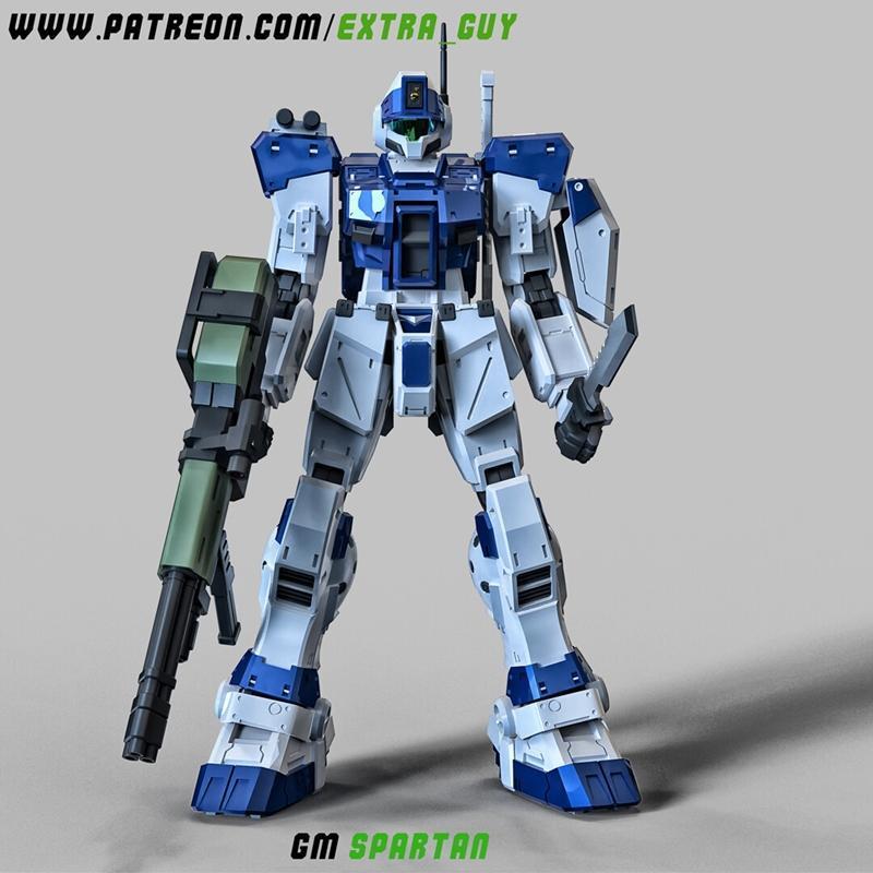 Gundam GM 3D打印模型|Gundam GM Spartan – 3D Print Model STL