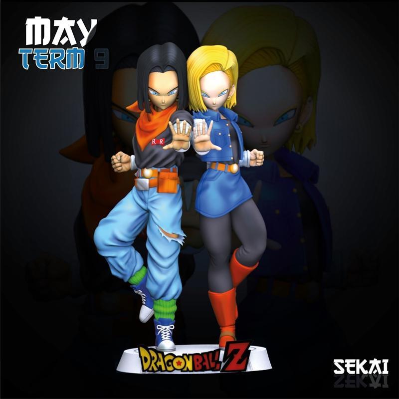 安卓17与安卓18雕塑 - 赛博世界 - 3D打印模型|Androide 17 and Androide 18 Sculpture – Sekai – 3D Print Model STL