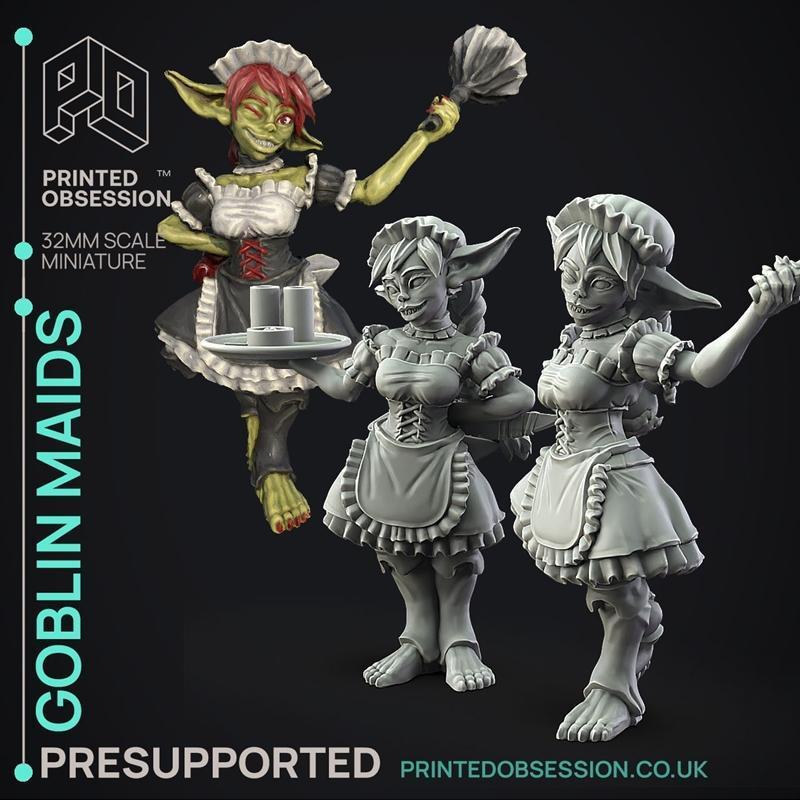 地下清洁公司—— Ember精灵 maid 3D打印模型|Dungeon Cleaning Inc – Goblin Maids and Ember – 3D Print Model STL