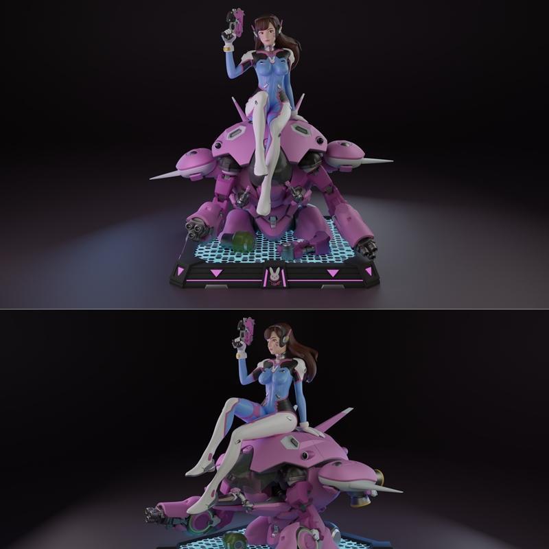 Uroboros3d出品的《Overwatch》Dva 3D打印模型|Uroboros3d – Overwatch – DVa – 3D Print Model STL