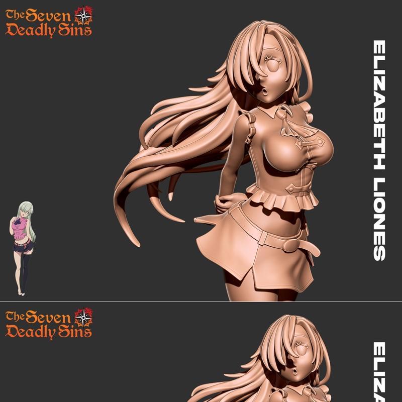 伊丽莎白·利翁斯 七宗罪 3D打印模型|Elizabeth Liones – Seven Deadly Sins – 3D Print Model STL