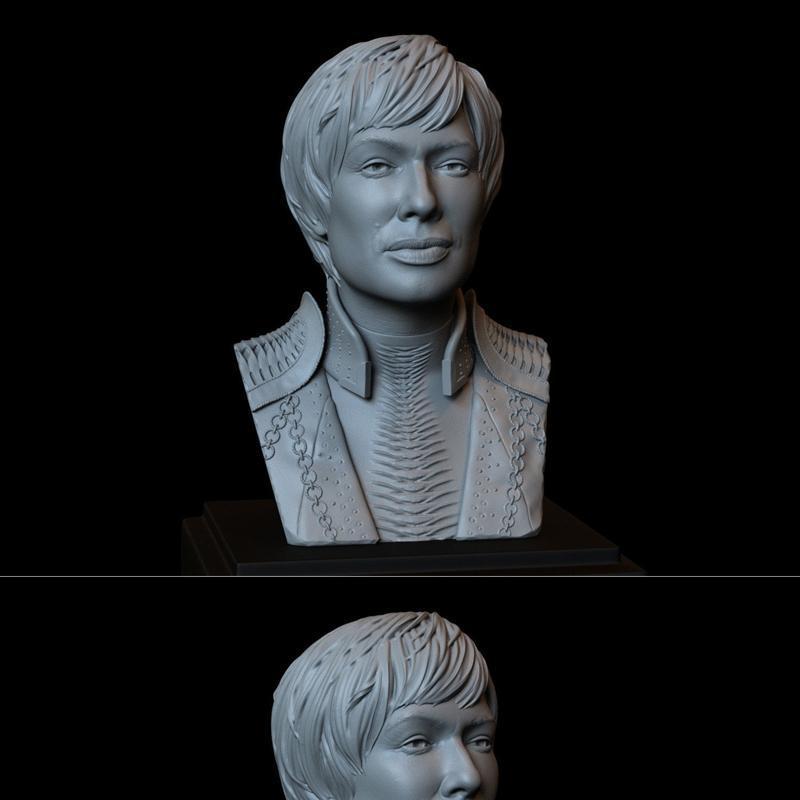 《权力的游戏》凯特琳·兰尼斯特 3D打印模型|Cersei Lannister – Game Of Thrones – Portrait – Bust – 3D Print Model STL