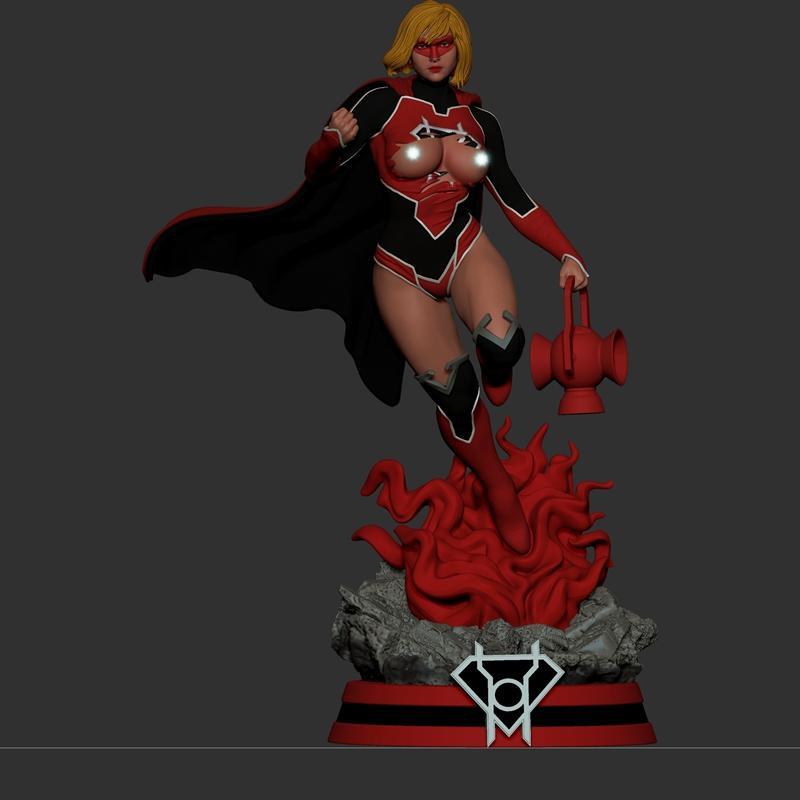 红灯侠卡拉·佐-艾尔 3D打印模型|Kara Zor-El – Red Lantern – 3D Print Model STL