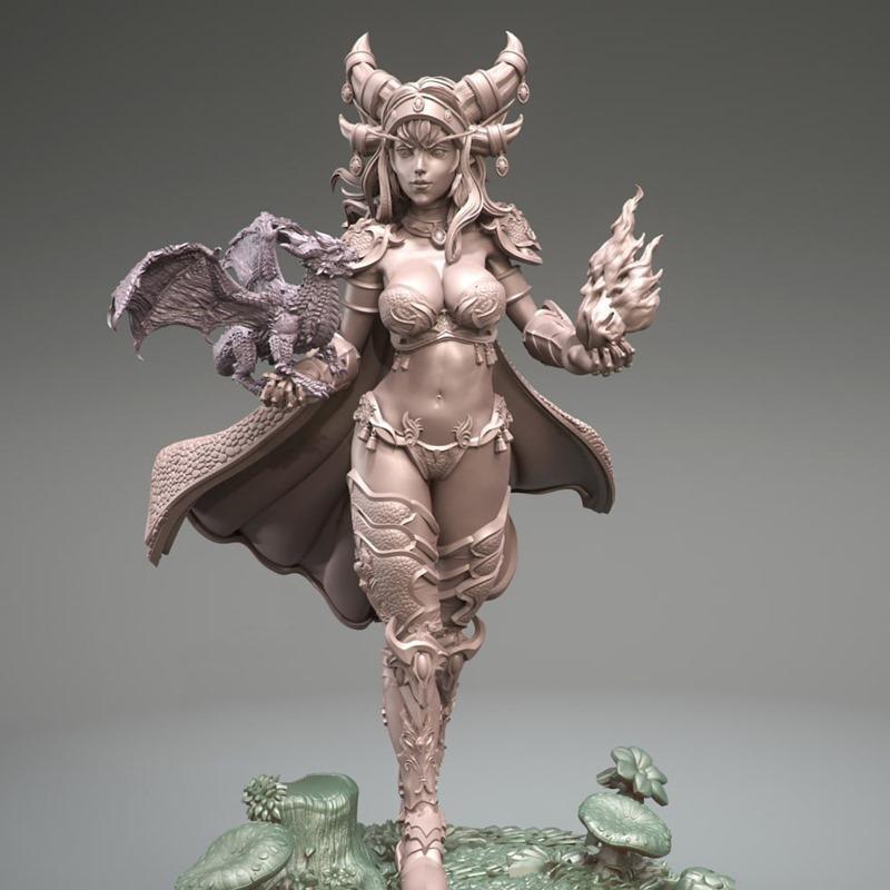 3D打印龙女皇模型|3DArtGuy – Dragon Queen – 3D Print Model STL