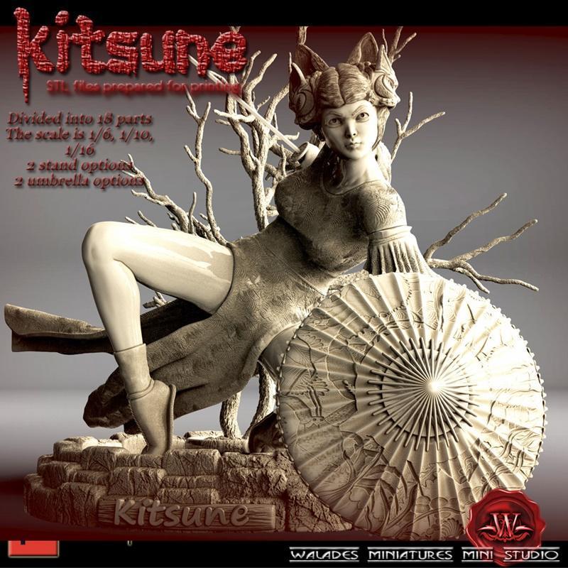 Kitsune - 3D打印模型 - 狐妖系列角色|Kitsune – 3D Print Model STL