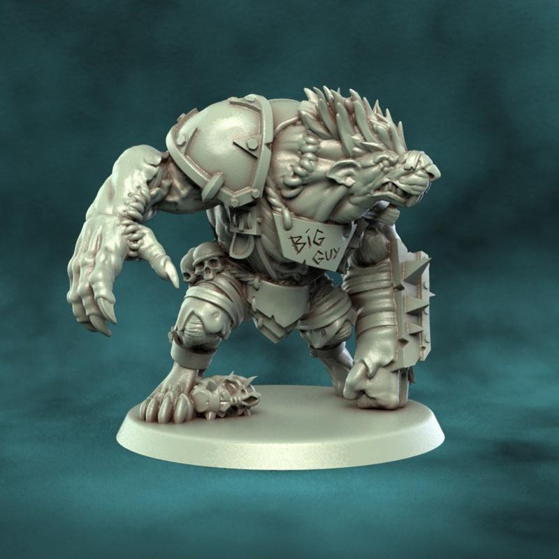 Punga迷你模型——装甲啮齿类巨怪3D打印模型|Punga Miniatures – Armored Rat Ogre – 3D Print Model STL