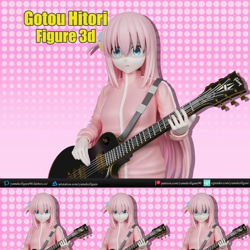 Gotou Hitori《一人独奏》3D打印模型|Gotou Hitori bocchi the rock figure – 3D Print Model STL