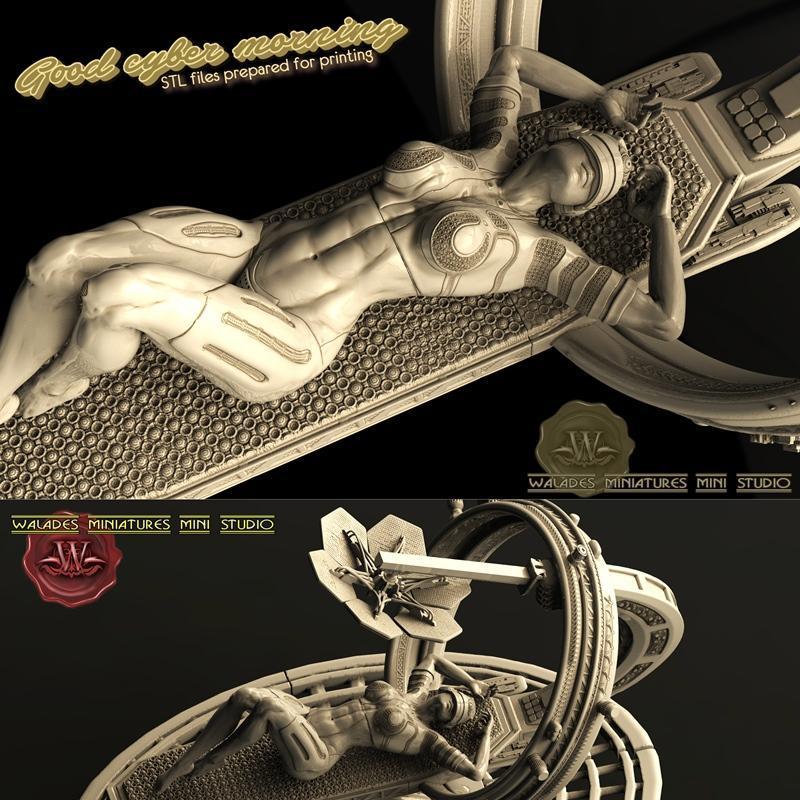 3D打印模型：赛博晨光-赛博朋克机器人|Good Cyber Morning – 3D Print Model STL