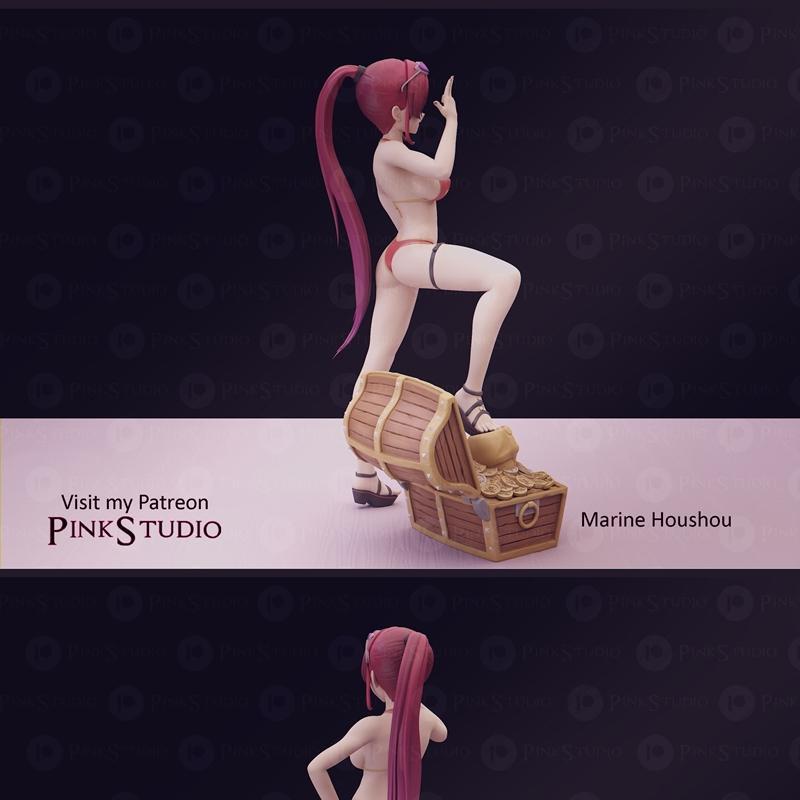 Hololive - 海洋豪守 - 3D打印模型|Hololive – Marine Houshou – 3D Print Model STL