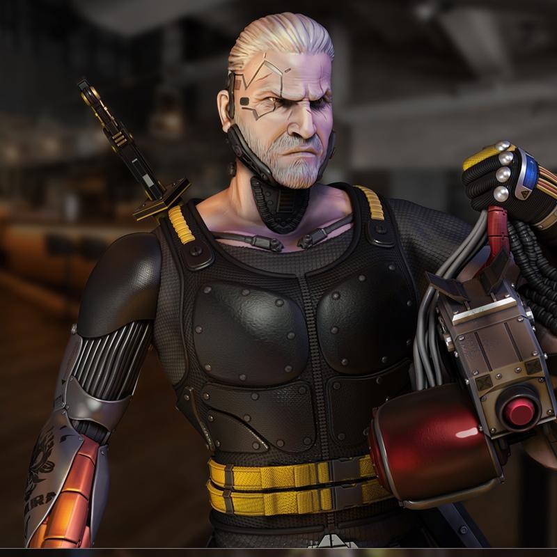 《巫师：里维亚 3D打印模型》|Geralt of Rivia The Witcher Cyberpunk Style – 3D Print Model STL