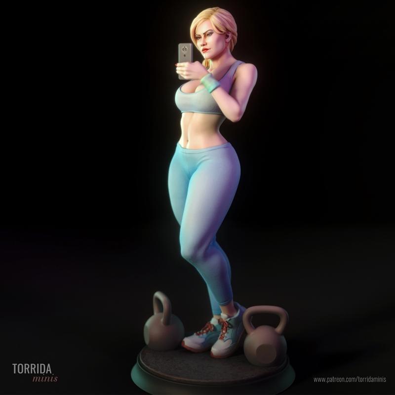 Ashley健身少女 3D打印模型|Ashley – Gym girl – Torrida Minis – 3D Print Model STL