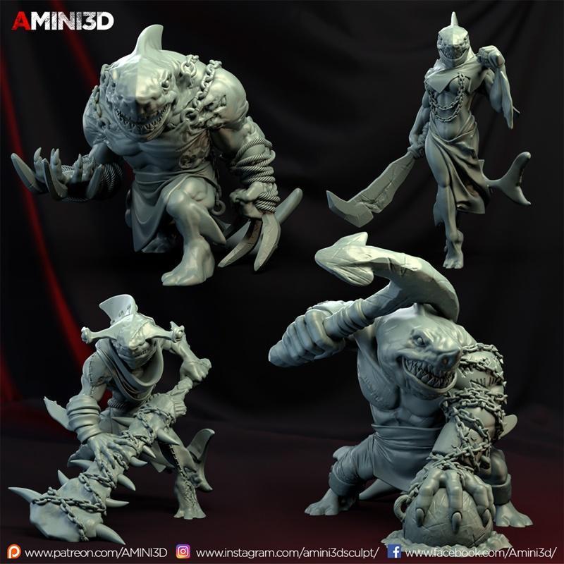 Amini3D - Weresharks - 3D打印鲨鱼模型|Amini3D – Weresharks – 3D Print Model STL