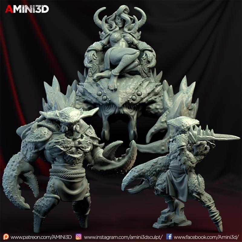 Amini3D-蟹族生物-3D打印模型|Amini3D – Crabfolks – 3D Print Model STL