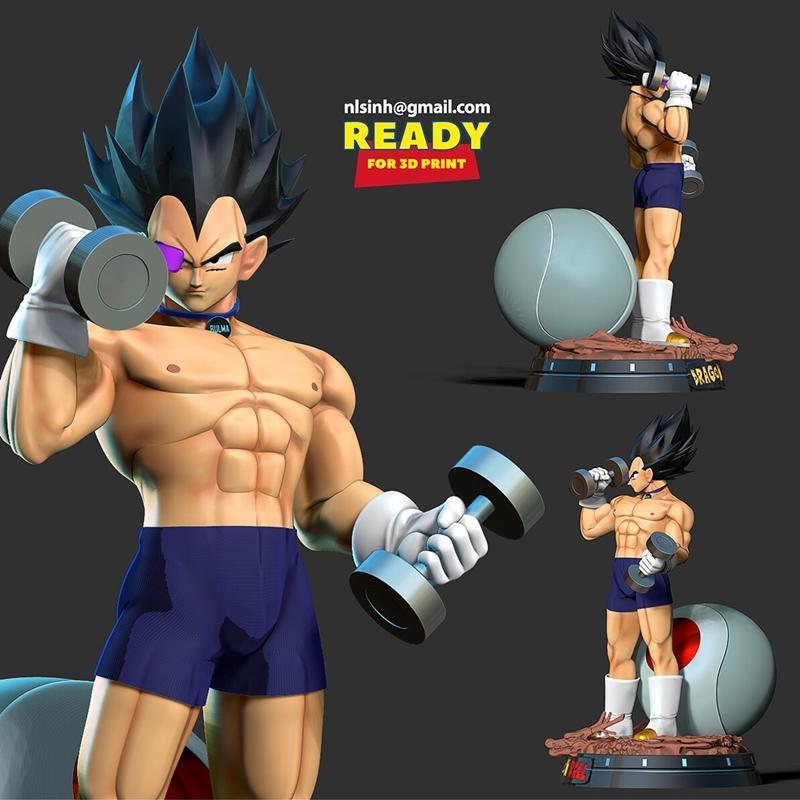 悟空健身模组3D打印模型|Vegeta with gym – 3D Print Model STL