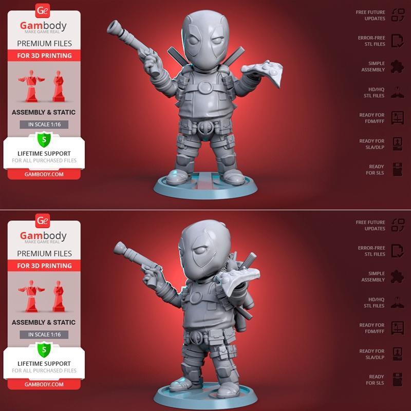 3D打印模型：死侍胖胖版|Chubby Deadpool – 3D Print Model STL