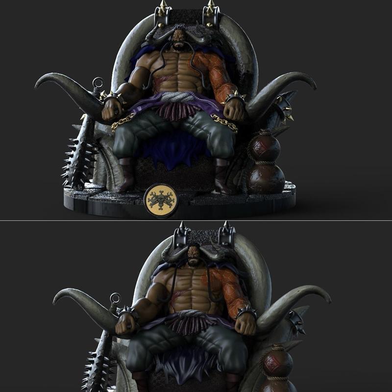 凯多坐 throne 3D打印模型|Kaido on throne – 3D Print Model STL