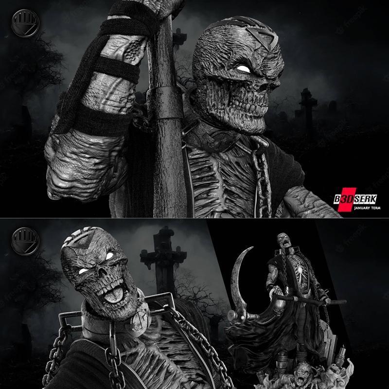 B3DSERK - 暗魂雕像与 bust - 3D打印模型|B3DSERK – Nekron Statue and Bust – 3D Print Model STL