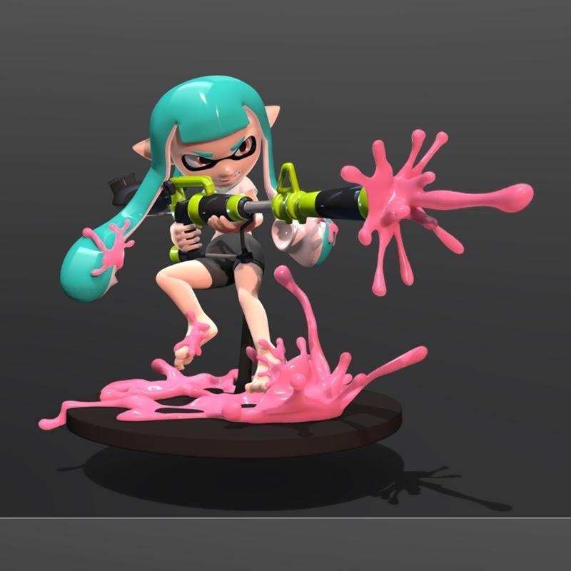 Inkling女孩动作模型 3D打印文件|Inkling Girl Action – 3D Print Model STL