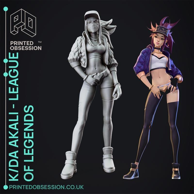 KDA阿卡莉 3D打印模型|KDA Akali – LoL – 3D Print Model STL