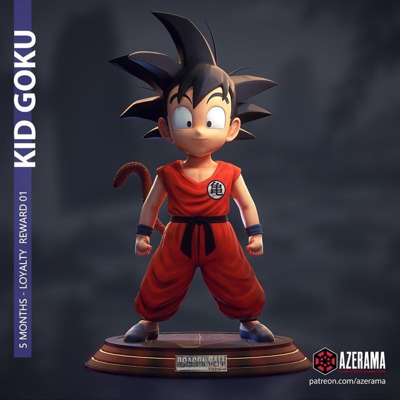 龙珠角色悟空3D打印模型|Goku (Loyalty reward) – Azerama – 3D Print Model STL