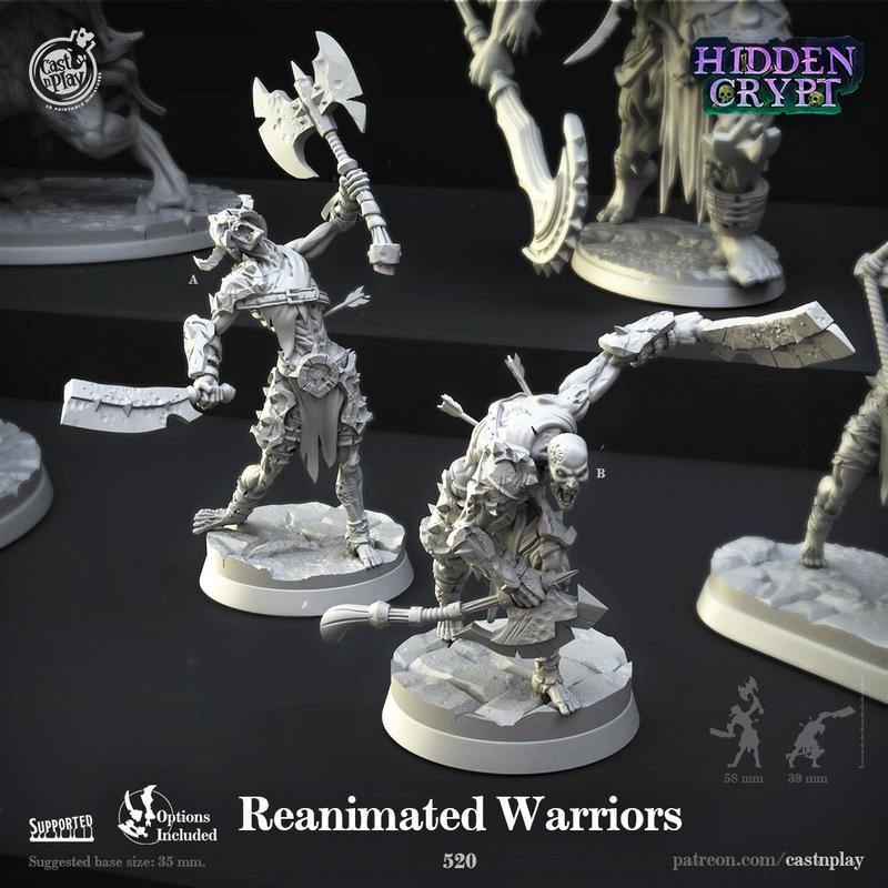 Cast N Play - 隐藏密室 - 召唤战士 3D打印模型|Cast N Play – Hidden Crypt – Reanimated Warriors – 3D Print Model STL