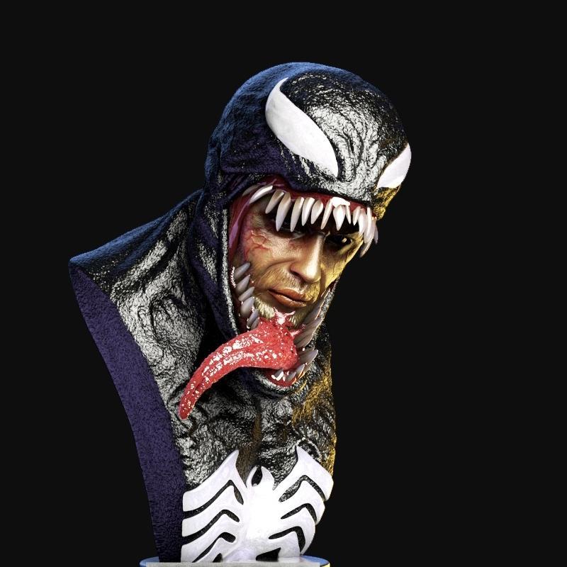 毒液模型3D打印文件|Venom Bust – 3D Print Model STL