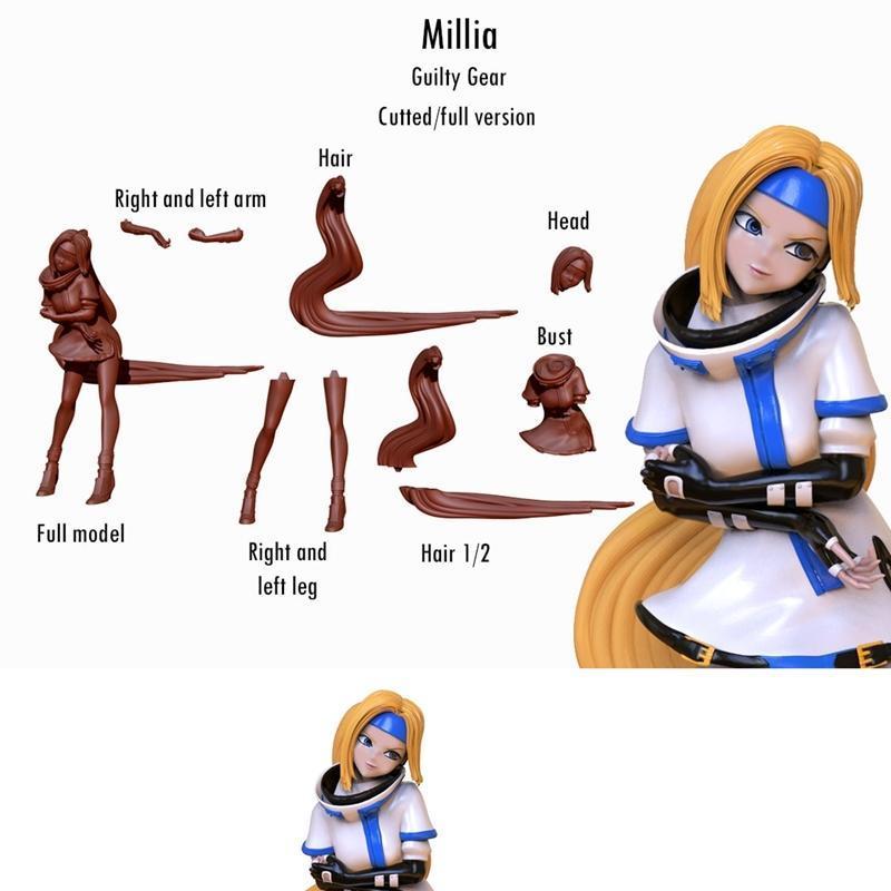 街机格斗女神米莉亚 3D打印模型|Millia Guilty Gear – 3D Print Model STL