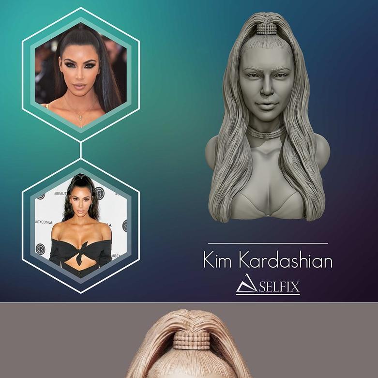 金凯莉胸模 3D打印模型 STL|Kim Kardashian Bust – 3D Print Model STL