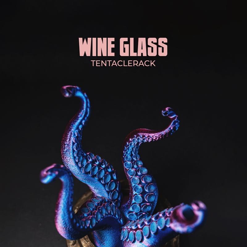 3D打印酒杯吸盘架模型——来自《异形》的章鱼造型设计|Wine Glass Tentaclerack – 3D Print Model STL