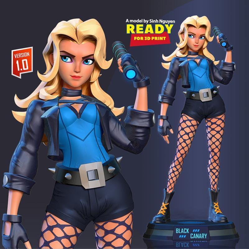 黑翼猫女 3D打印模型|Black Canary Stylized – 3D Print Model STL