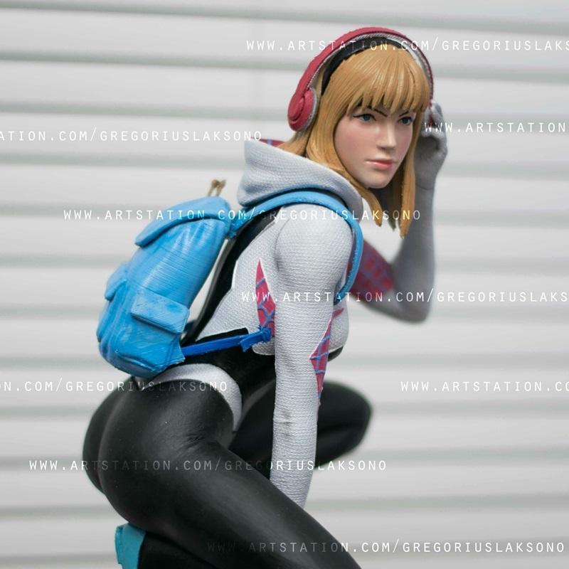 蜘蛛格温 3D打印雕塑模型|Spider-Gwen Fan Art Statue – 3D Print Model STL
