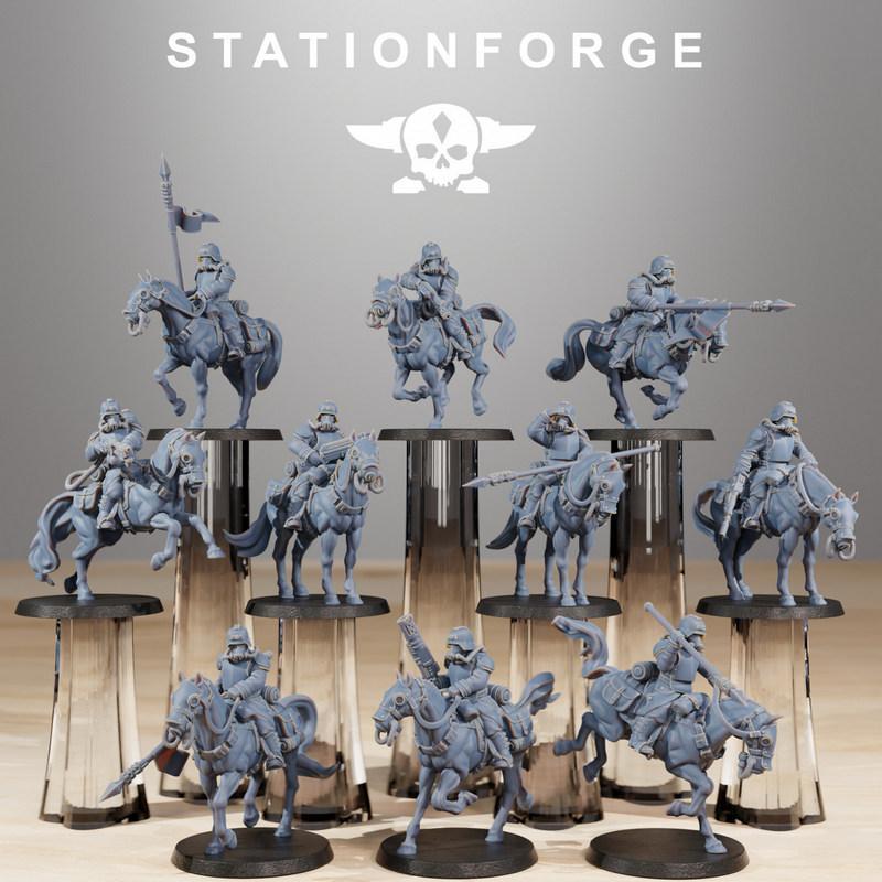 Station Forge - GrimGuard骑兵 - 3D打印模型|Station Forge – GrimGuard Cavalry – 3D Print Model STL