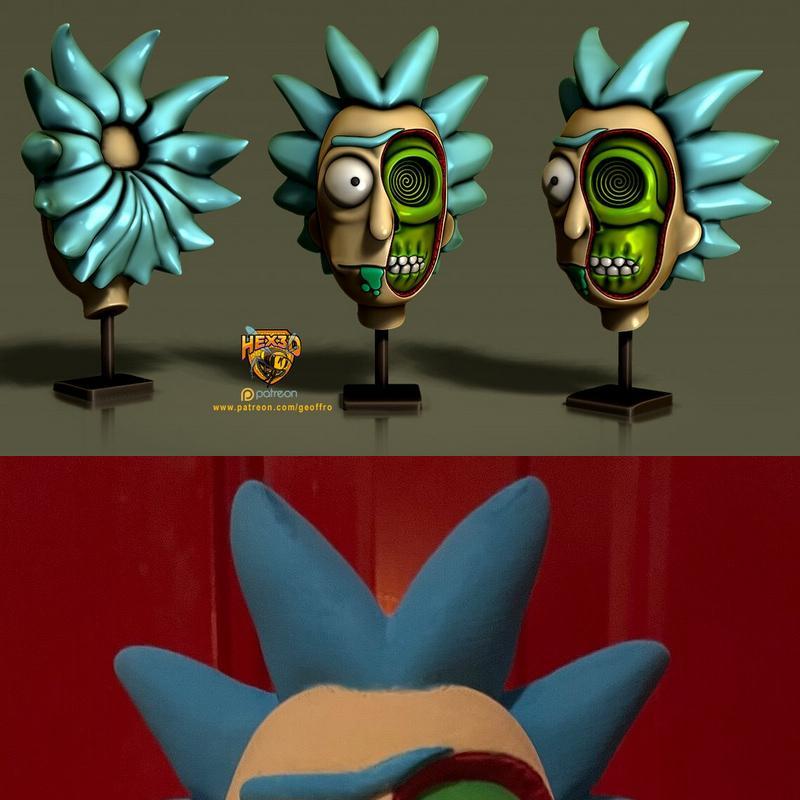 瑞克僵尸头 3D打印模型|Rick Zombie Head – 3D Print Model STL