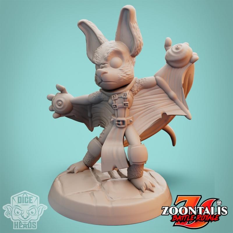 骰子头——蝙蝠法师与蝙蝠战士 3D打印模型|Dice Heads – Bat Wizard and Bat Barbarian – 3D Print Model STL