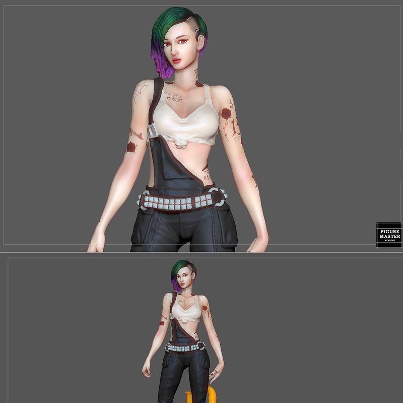 赛博朋克2077 Judy Alvarez 女角色 3D打印模型 STL|Judy Alvarez Statue Cyberpunk 2077 Game Character Girl – 3D Print Model STL