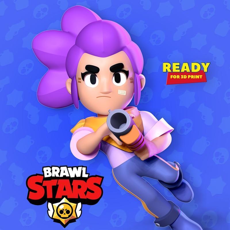 谢莉——巴尔斯特ars角色3D打印模型|Shelly – Brawl Stars Fanart – 3D Print Model STL