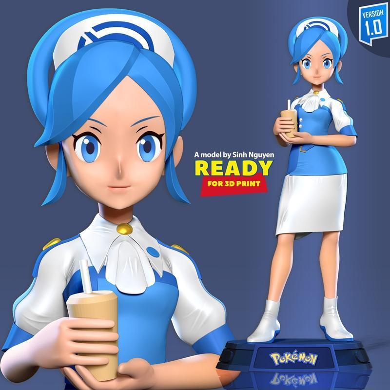 宝可梦大师插画 3D打印模型|Tricia – Pokemon Masters Fanart – 3D Print Model STL