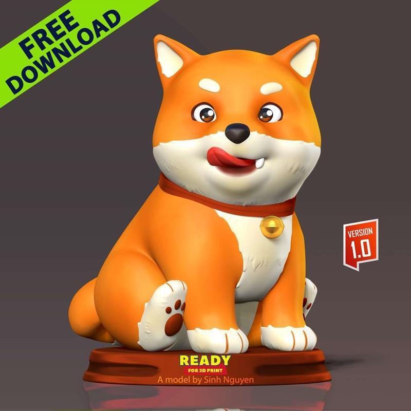 Shiba Inu 2023新年3D打印模型|Shiba Inu – Happy New Year 2023 – 3D Print Model STL