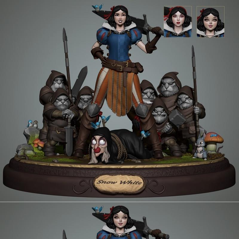 白雪公主 3D打印模型|Snow White – 3D Print Model STL