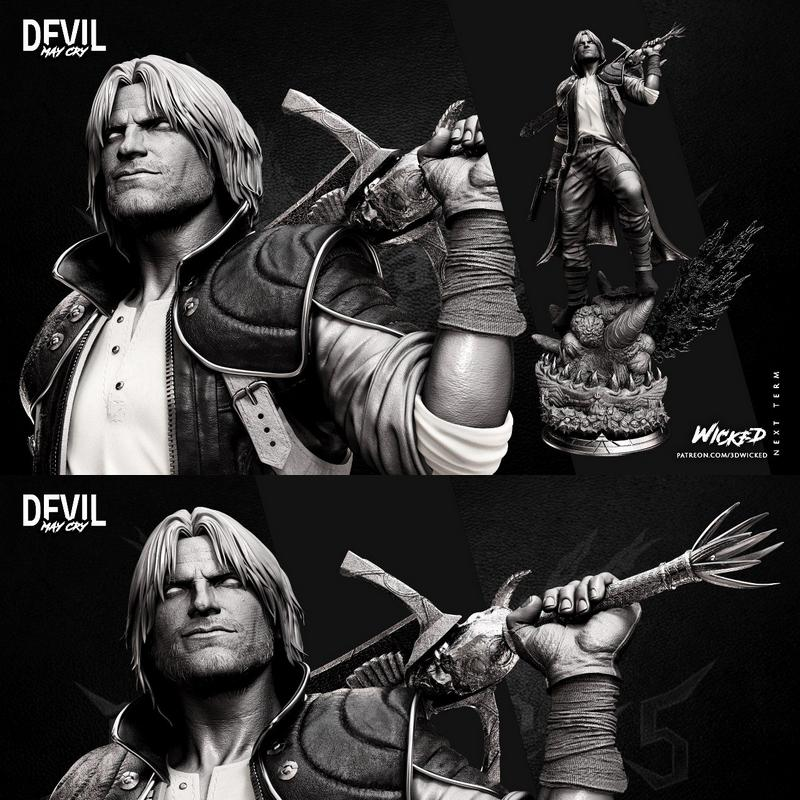 恶魔猎人3D打印模型：地狱之门雕像|Dante Statue – Devil May Cry – 3D Print Model STL