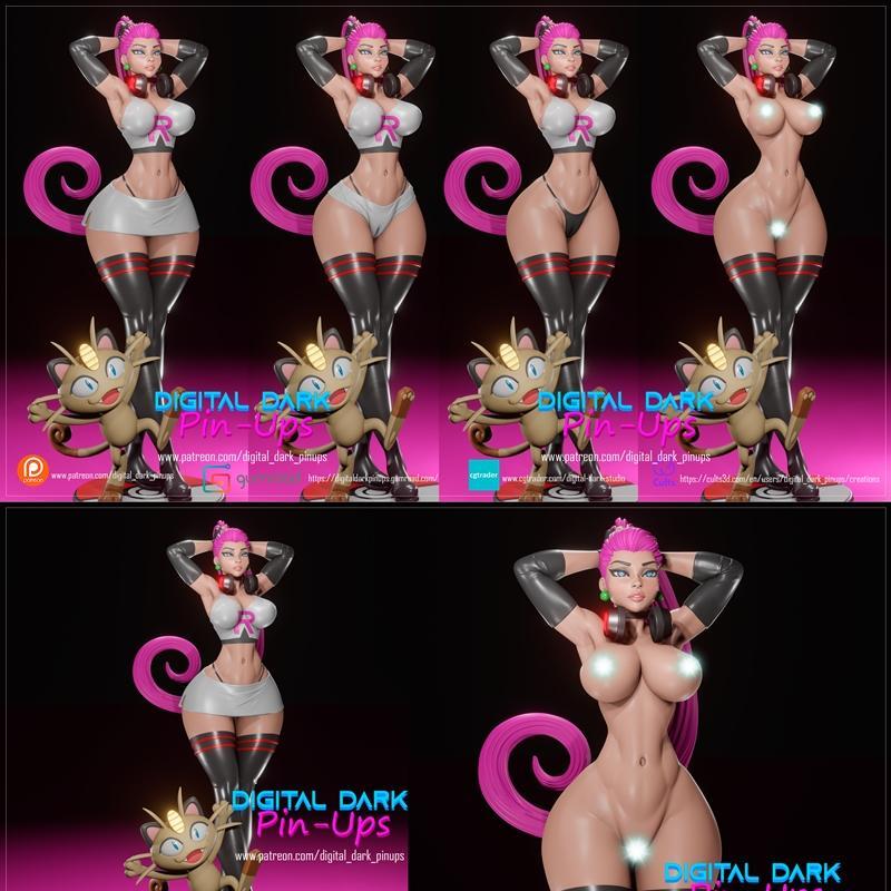 数字暗黑贴纸少女 - 贾茜 - 3D打印模型|Digital Dark Pin-Ups – Jessie – 3D Print Model STL