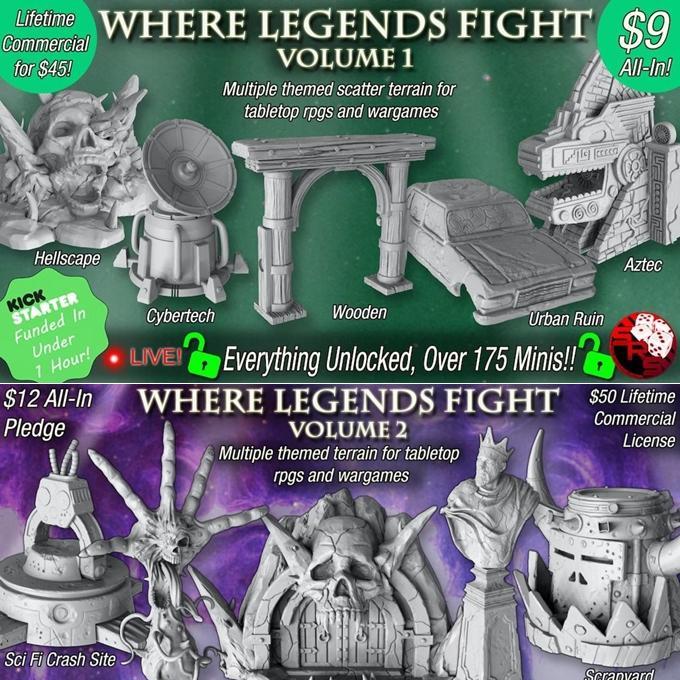 传奇对决 V1-3 - 3D打印模型|Where Legends Fight V1-3 – 3D Print Model STL