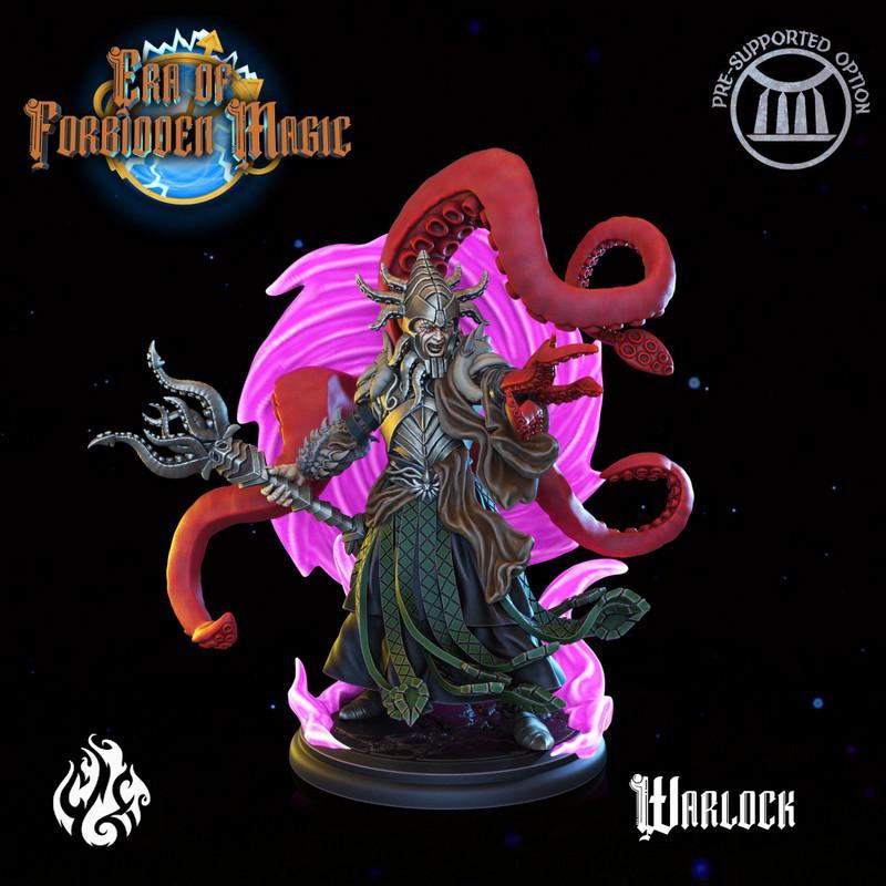 禁魔时代战争法师3D打印模型|Crippled God Foundry – Era of Forbidden Magic – Warlock – 3D Print Model STL