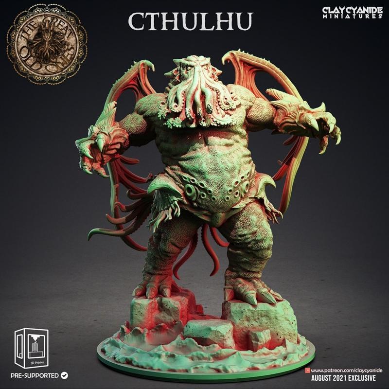 克苏鲁与克苏鲁之眼 3D打印模型|Cthulhu and Cthulhu Bust – 3D Print Model STL