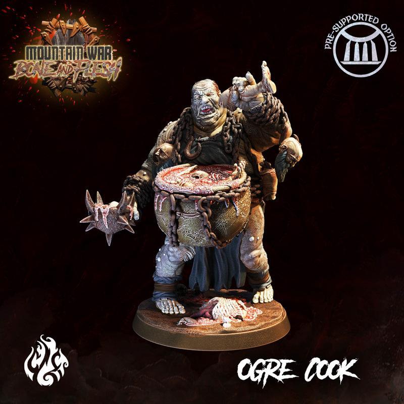 山之战·骨肉之躯·巨魔厨子 3D打印模型|Crippled God Foundry – Mountain War – Bone and Flesh – Ogre Cook – 3D Print Model STL